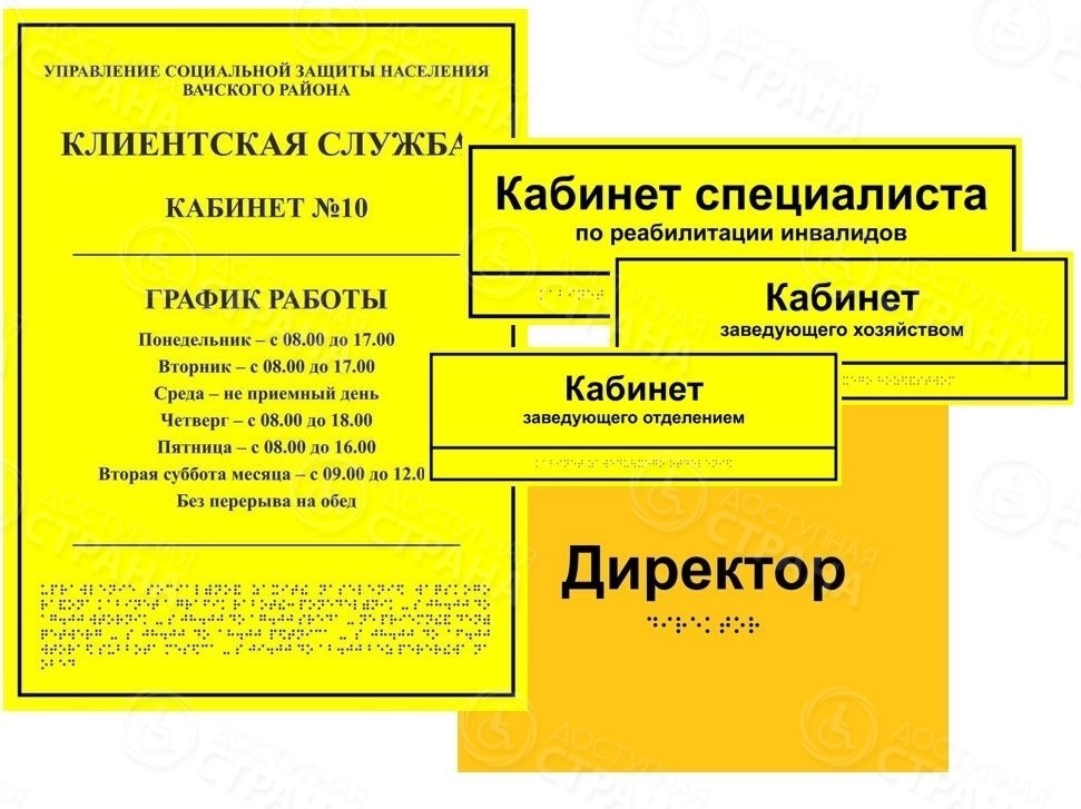 Тактильные мнемосхемы со шрифтом Брайля