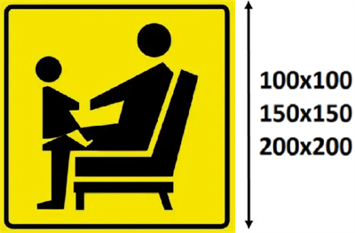 Тактильный знак пиктограмма "Место для инвалидов, пожилых людей с детьми СП03", ПОЛИСТИРОЛ - фото 13414