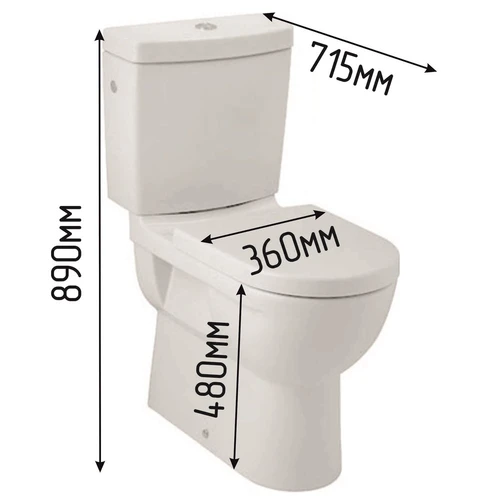 Унитаз-компакт для МГН высокий 890х360х715мм 2046 - фото 18189