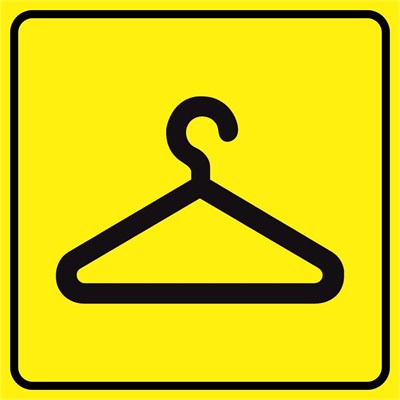Тактильный знак пиктограмма гардероб, ПВХ 3мм - фото 18319