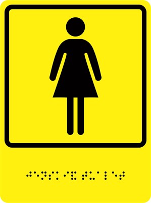 Тактильно-визуальный знак "Женский туалет" ГОСТ Р 521131, ПВХ 3мм - фото 18375