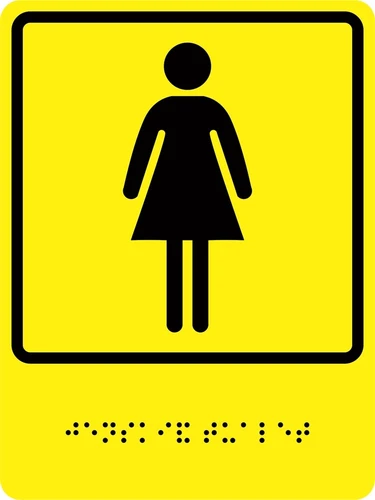 Тактильно-визуальный знак "Женский туалет" ГОСТ Р 521131, ПВХ 3мм ПВХ-4719 - фото 18375