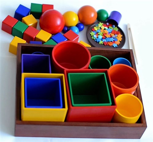 Игра Большая Сортировка предметов по цвету, размеру, форме с подносом - фото 26435