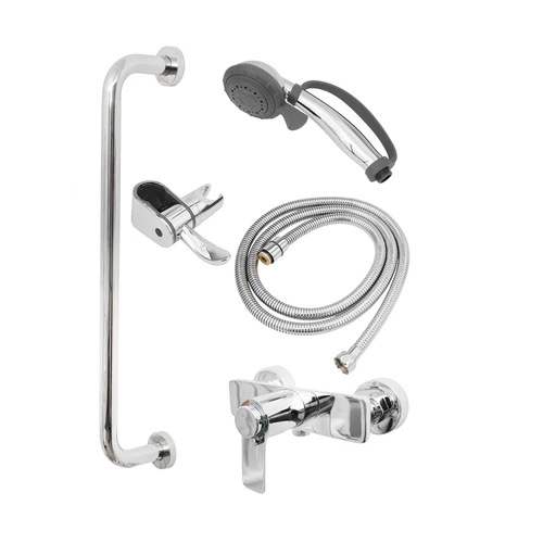 Душевая система для МГН с настенным рычажным смесителем с термостатом