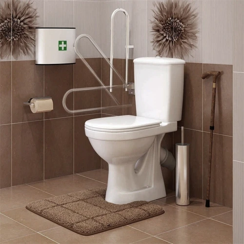 Оскольская керамика 42301 - Унитаз для инвалидов, с высокой чашей, в комплекте с откидным поручнем (хром) СТМ9427 - фото 41994