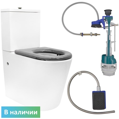 Унитаз для инвалидов напольный соответствующий нормам DSTRANA с педалью для смыва 4620-СП - фото 42523