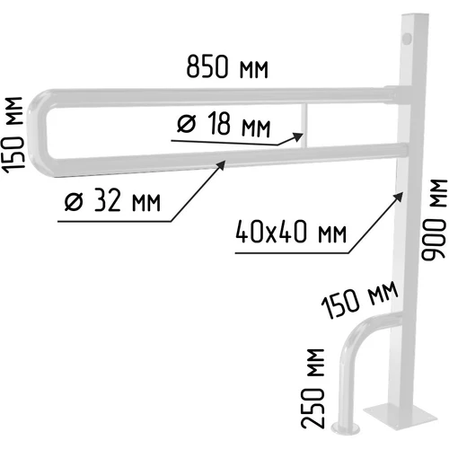 Опорный поручень для санузла откидной
