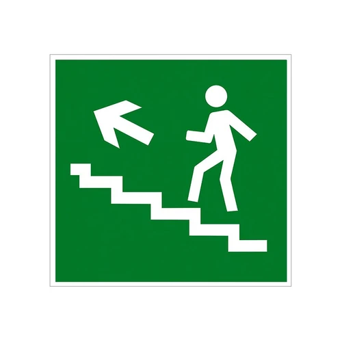 E16 Направление к эвакуационному выходу по лестнице вверх (налево), ПВХ 6867 - фото 44753