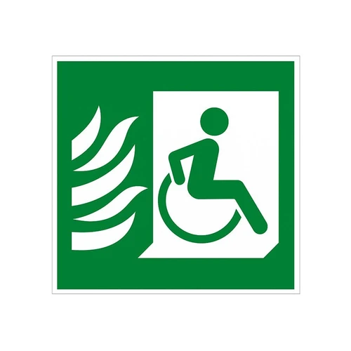 Эвакуационные пути для инвалидов ("Выход здесь") правосторонний, ПВХ фотолюминесцентный 9363-ф - фото 44776