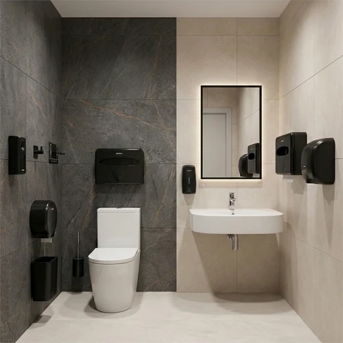 Комплект аксессуаров для санузла "под ключ" в черном цвете 9969 - фото 46039