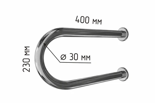 Поручень для раковины настенный двухопорный 400мм Ø 30 9974 - фото 46072
