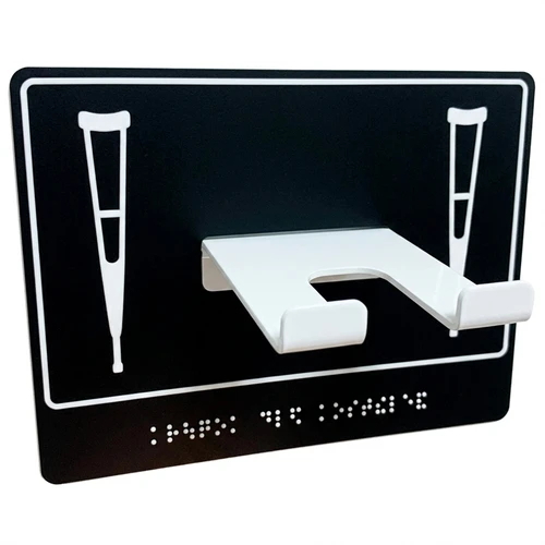 Универсальный травмобезопасный держатель (крючок)  из нержавеющей стали, чёрный DS-2271 - фото 46181