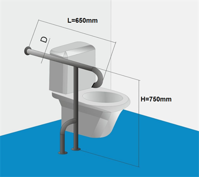 Опорный поручень для ванной комнаты и туалета