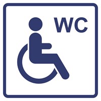 Визуальный знак "Туалет доступный для инвалидов на кресле-коляске" ГОСТ Р 521131, ПОЛИСТИРОЛ