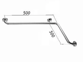 Поручень для инвалидов в ванную и душ настенный угловой 500х500мм - Правый 3225-п