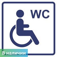 Визуальный знак "Туалет доступный для инвалидов на кресле-коляске" ГОСТ Р 521131, ПОЛИСТИРОЛ