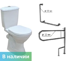 Унитаз для инвалидов с двумя поручнями