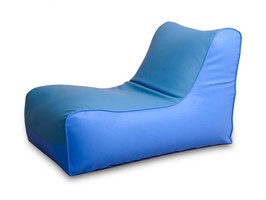 Кресло-лежак из экокожи голубой