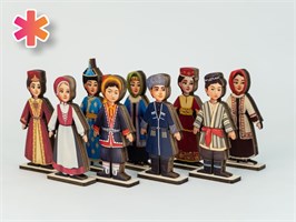 «Народы России» коллекция разборных кукол в национальных костюмах высотой 15 см
