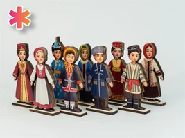 «Народы России» коллекция разборных кукол в национальных костюмах высотой 15 см АЛМ8253