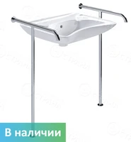 Комплект: раковина Y11 с двумя напольно-пристенными т-образными поручнями
