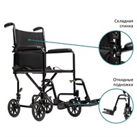 Кресло-коляска инвалидная управляемая сопровождающим лицом  Ескорт 100