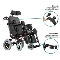 Кресло-коляска инвалидная управляемая сопровождающим лицом для малоподвижных пользователей Люкс 200