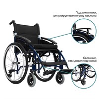 Кресло-коляска для инвалидов Деск 4000, пневматика
