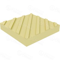 Плитка тактильная бетонная 300х300х50 мм диагональный риф, желтая