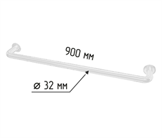 Поручень к раковине настенный  стационарный прямой, 900 мм, белый 8898