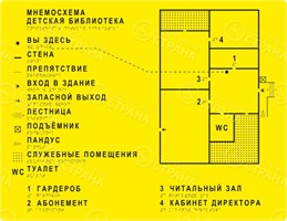 Тактильная мнемосхема черно-желтая 610х470мм 2395