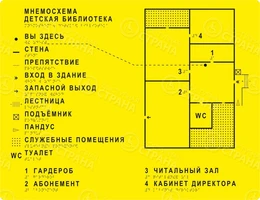 Тактильная мнемосхема черно-желтая 610х470мм 2395