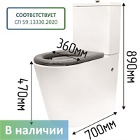 Унитаз высокий для инвалидов напольный соответствующий нормам DSTRANA 4620