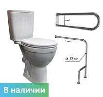 Унитаз компакт для инвалидов с двумя поручнями по ГОСТ (арт. 2729, 8086, К3204-800) 8097