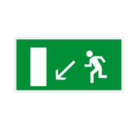 E08 Направление к эвакуационному выходу налево вниз, ПВХ фотолюминесцентный 6879-ф