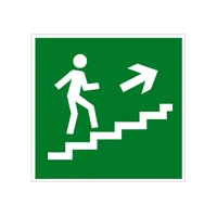 E15 Направление к эвакуационному выходу по лестнице вверх (направо), ПВХ 6868