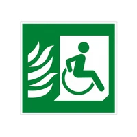 Эвакуационные пути для инвалидов ("Выход здесь") правосторонний, ПВХ фотолюминесцентный 9363-ф