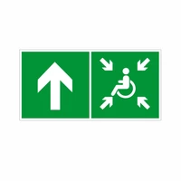 Направление движения к пункту (месту) сбора для инвалидов прямо, ПВХ 9378