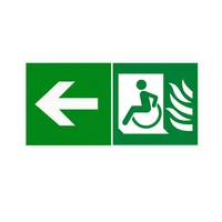 Эвакуационные пути для инвалидов ("Выход там") налево, ПВХ фотолюминесцентный 9360-ф