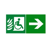 Эвакуационные пути для инвалидов ("Выход там") направо, ПВХ фотолюминесцентный 9361-ф
