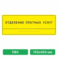 Комплексная тактильная табличка для кабинетов, 150х400мм, ПВХ ПВХ-4817