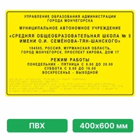 Тактильная вывеска со шрифтом Брайля, 400х600 мм, ПВХ ПВХ-6009