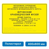 Тактильная вывеска со шрифтом Брайля, 400х600 мм, полистирол 2005-6