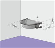 Поручень для полукруглой раковины настенный 660*480 Поручень для полукруглой раковины настенный 660*480