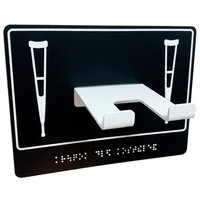 Универсальный травмобезопасный держатель (крючок)  из нержавеющей стали, чёрный DS-2271