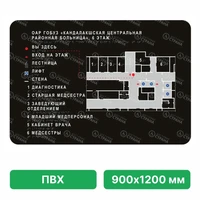 Тактильная мнемосхема, 900х1200 мм, чёрная, ПВХ 9959