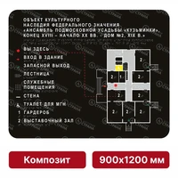 Тактильная мнемосхема, 900х1200 мм, чёрная, КОМПОЗИТ 9981