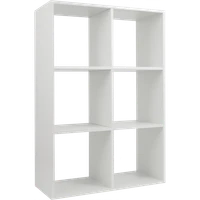 Стеллаж 6 секций, 70x104x31 см, белый 10070
