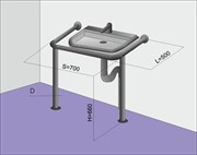 Поручень на стойках для раковины Поручень на стойках для раковины