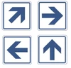 Варианты знаков "Направления движения, диагональная стрелка" Варианты знаков "Направления движения, диагональная стрелка"